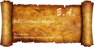 Börzsei Anna névjegykártya