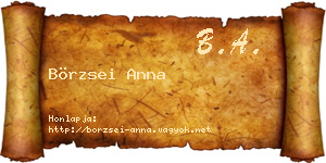 Börzsei Anna névjegykártya